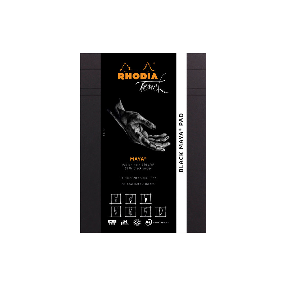 Rhodia Touch Black Maya Pad A5 Blank