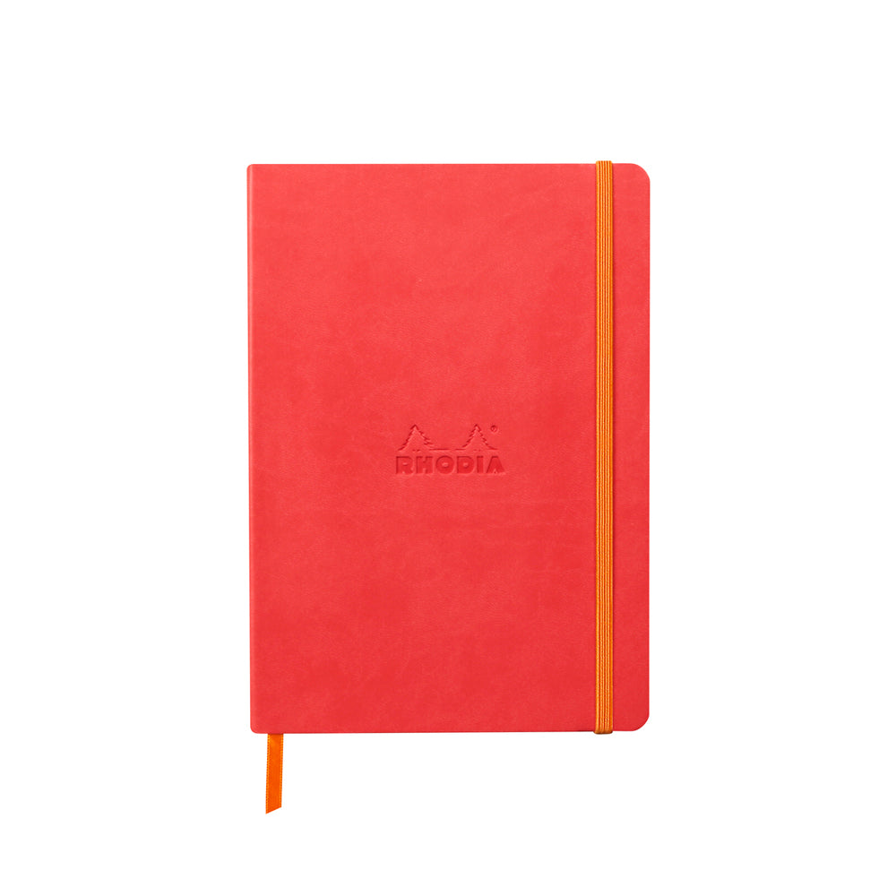 Rhodiarama Classic Softcover Notebook A5 Lined Coral Red