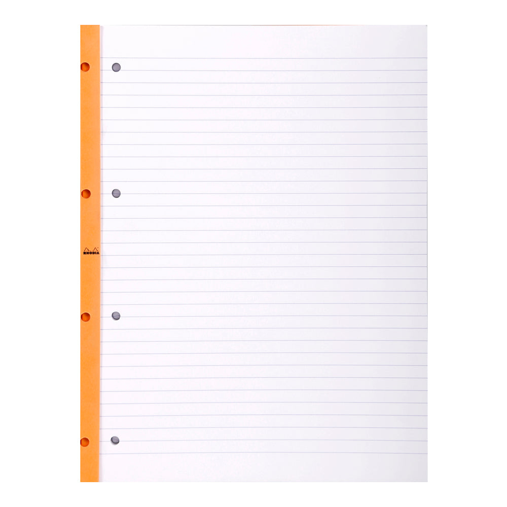 Side Stapled Notepad With 4 Holes A4+ Lined Orange