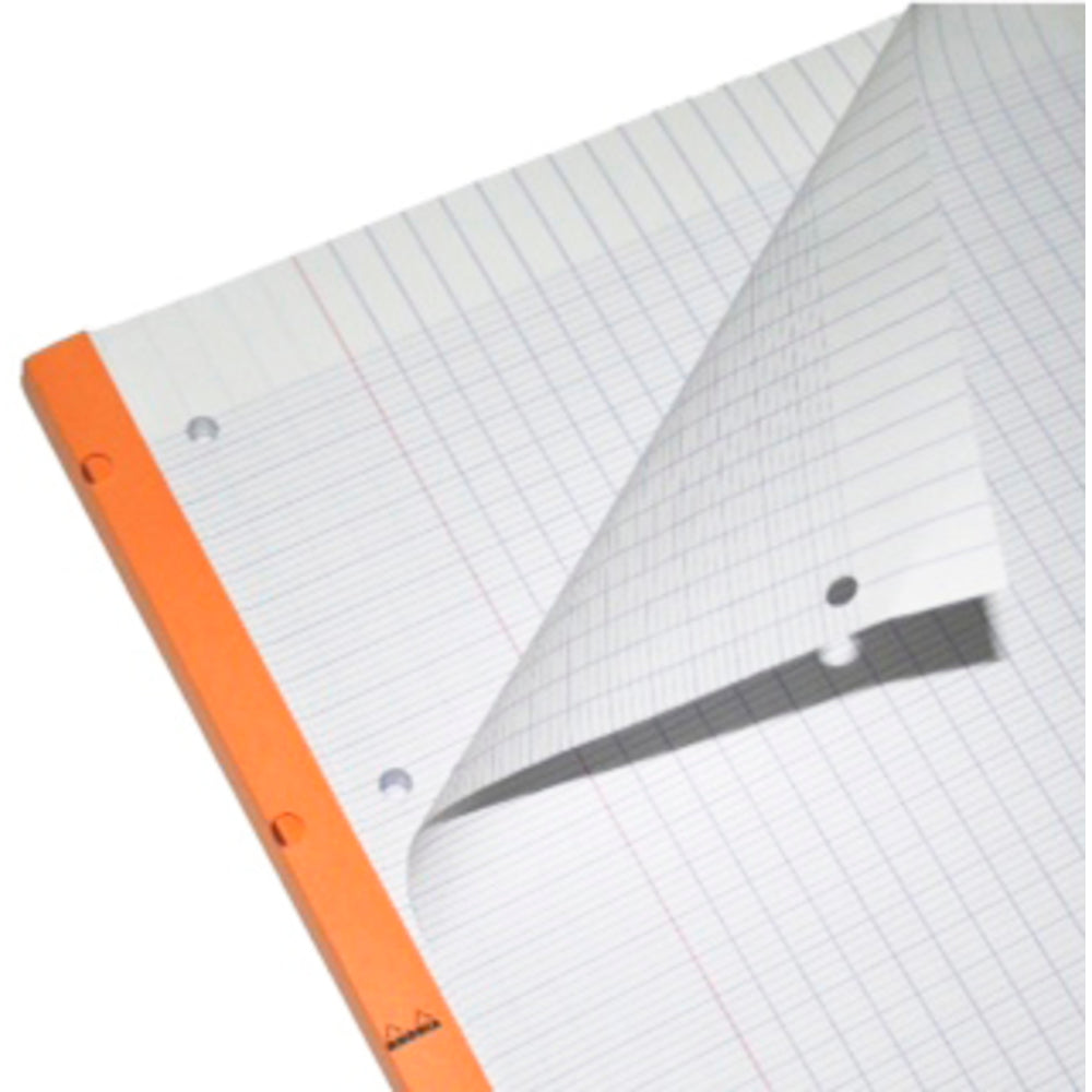 Side Stapled Notepad With 4 Holes A4+ Seyes Orange