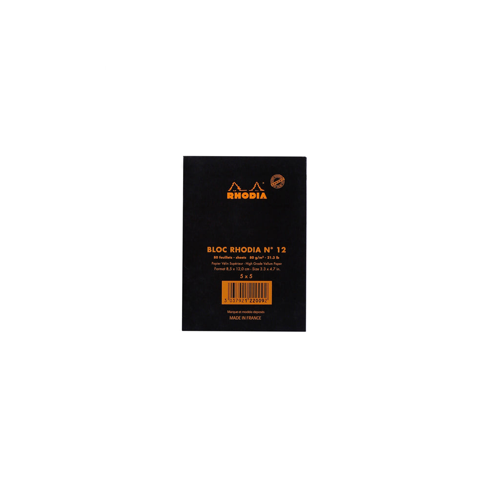 No. 12 Head Stapled Notepad Pocket Grid Black