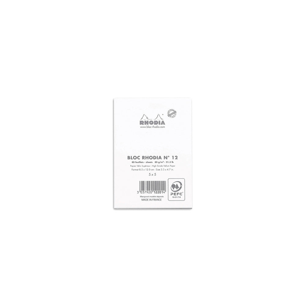 No. 12 Head Stapled Notepad Pocket Grid White