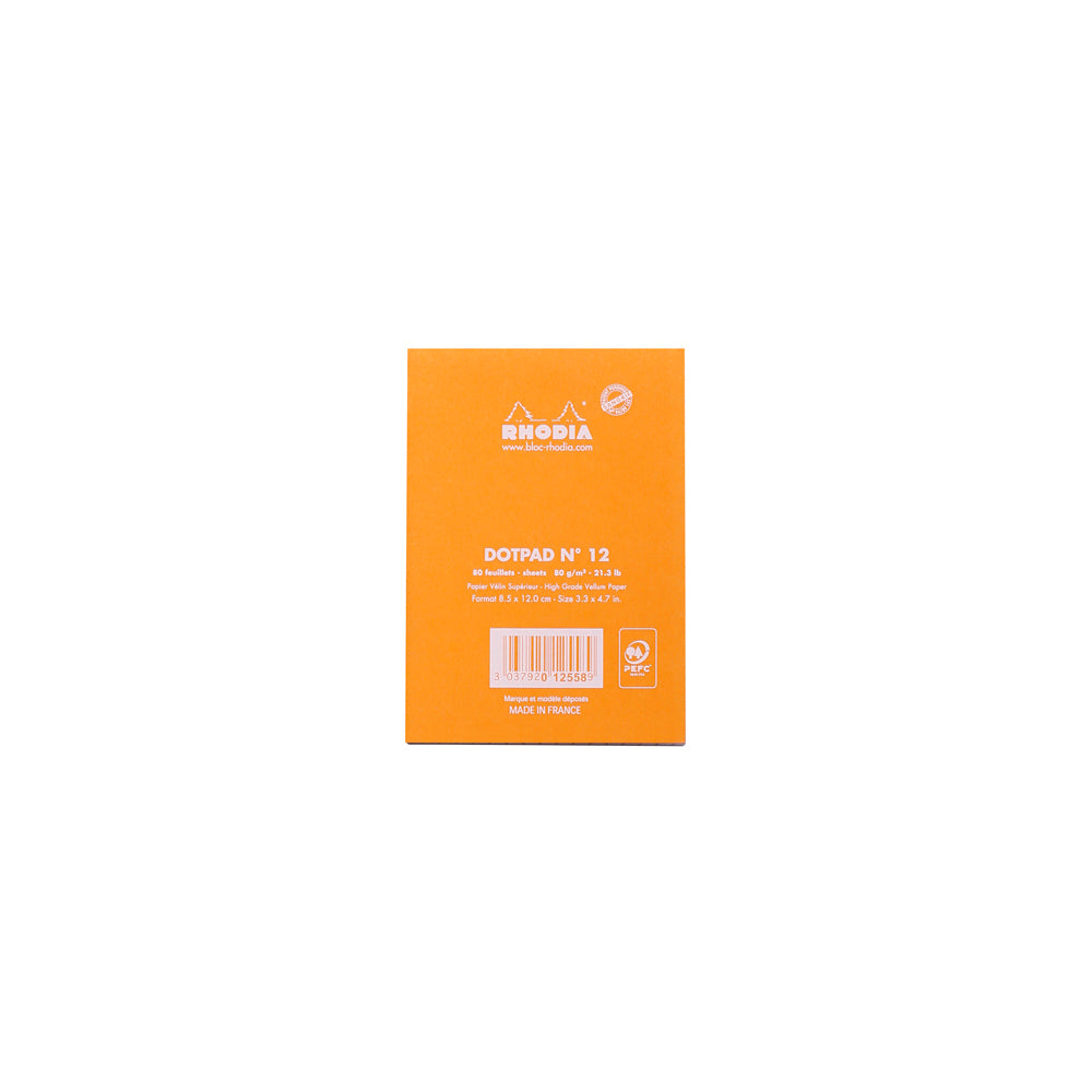 No. 12 Head Stapled Notepad Pocket Dot Grid Orange