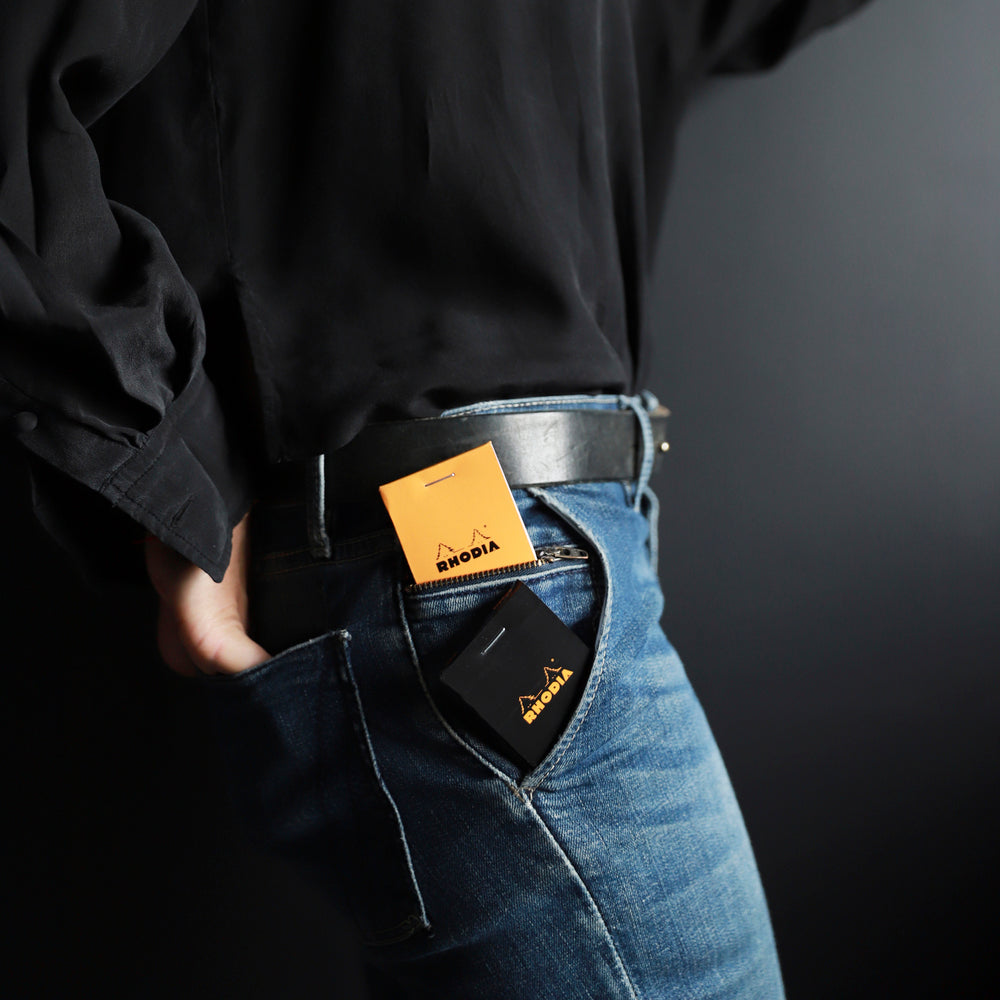 No. 12 Head Stapled Notepad Pocket Lined Black