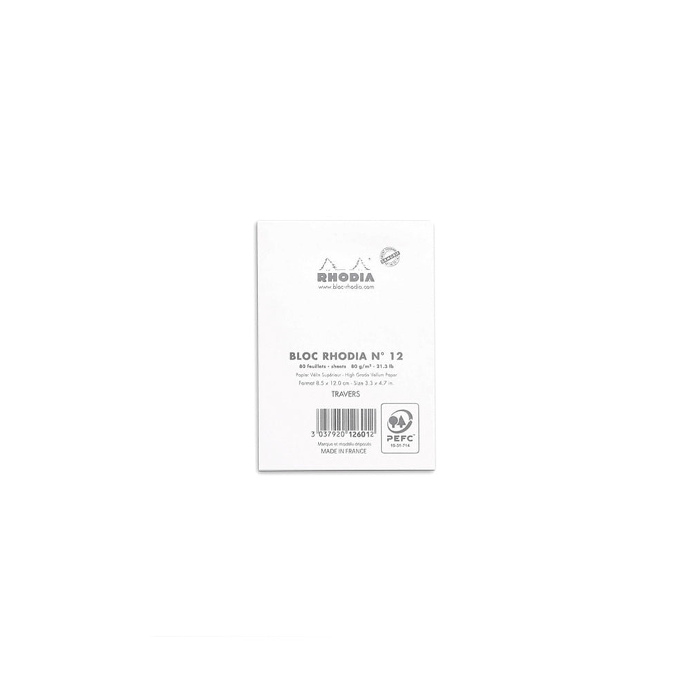 No. 12 Head Stapled Notepad Pocket Lined White