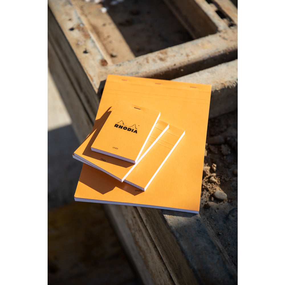No. 13 Head Stapled Notepad A6 Lined Orange