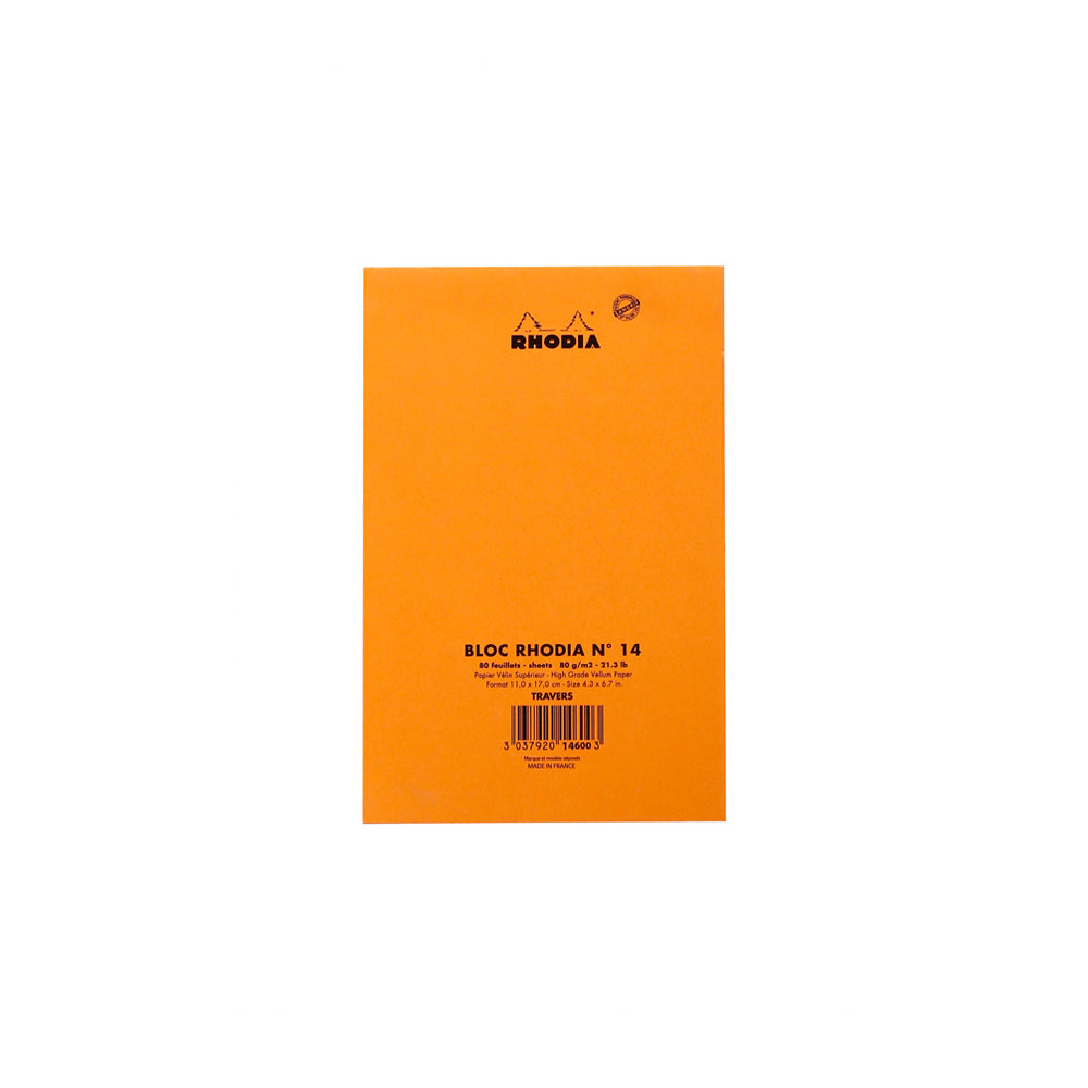 No. 14 Head Stapled Notepad 11 x 17cm Lined Orange