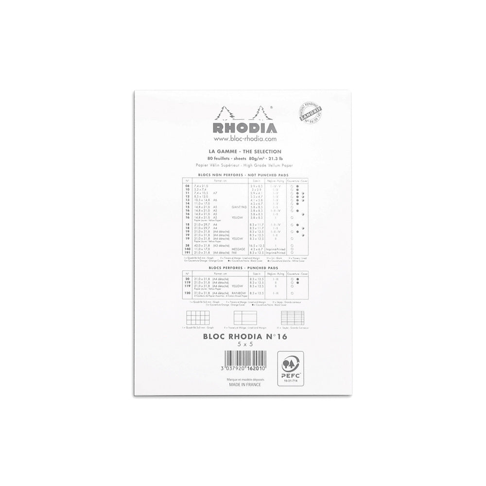 No. 16 Head Stapled Notepad A5 Grid White