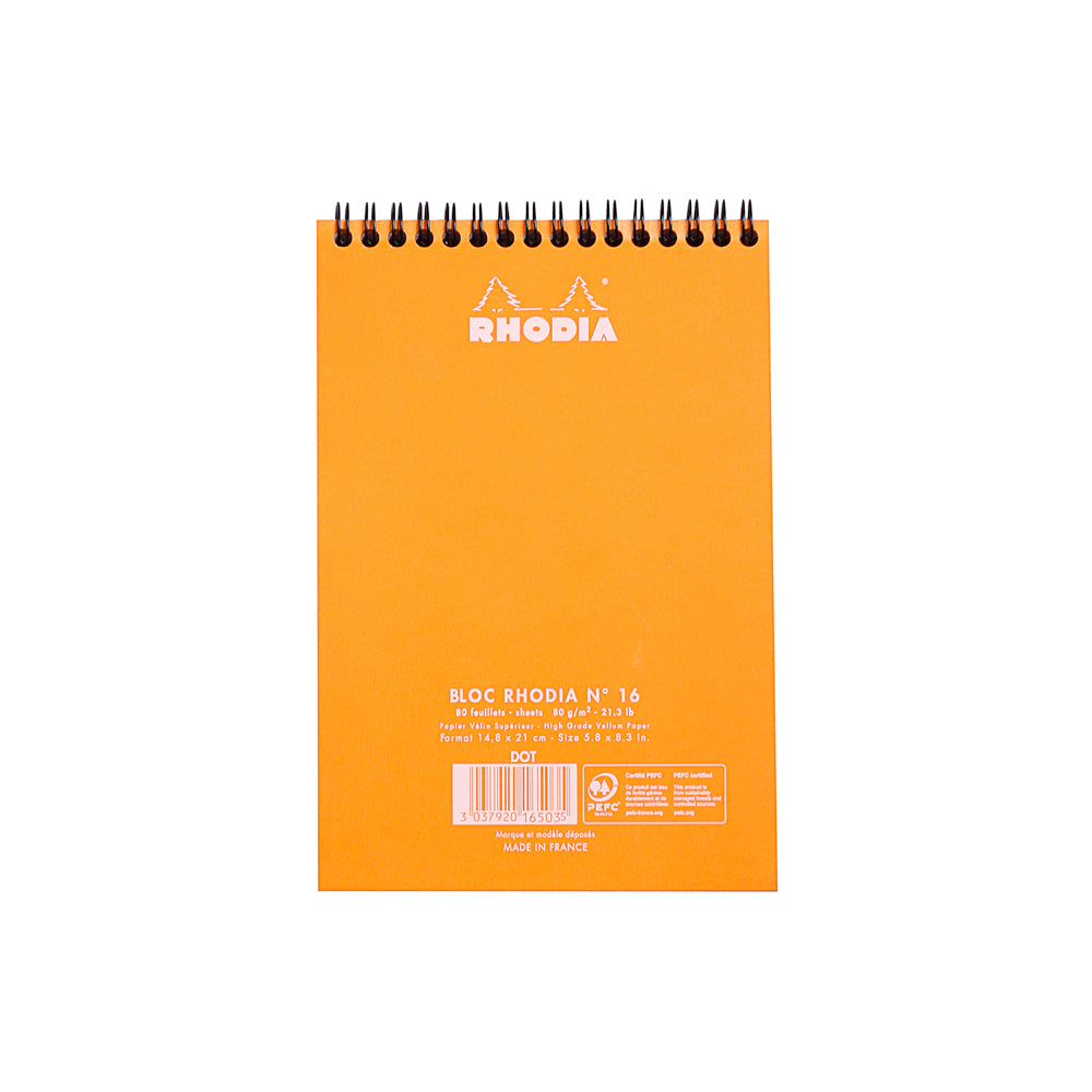 Wirebound Notepad A5 Dot Grid Orange