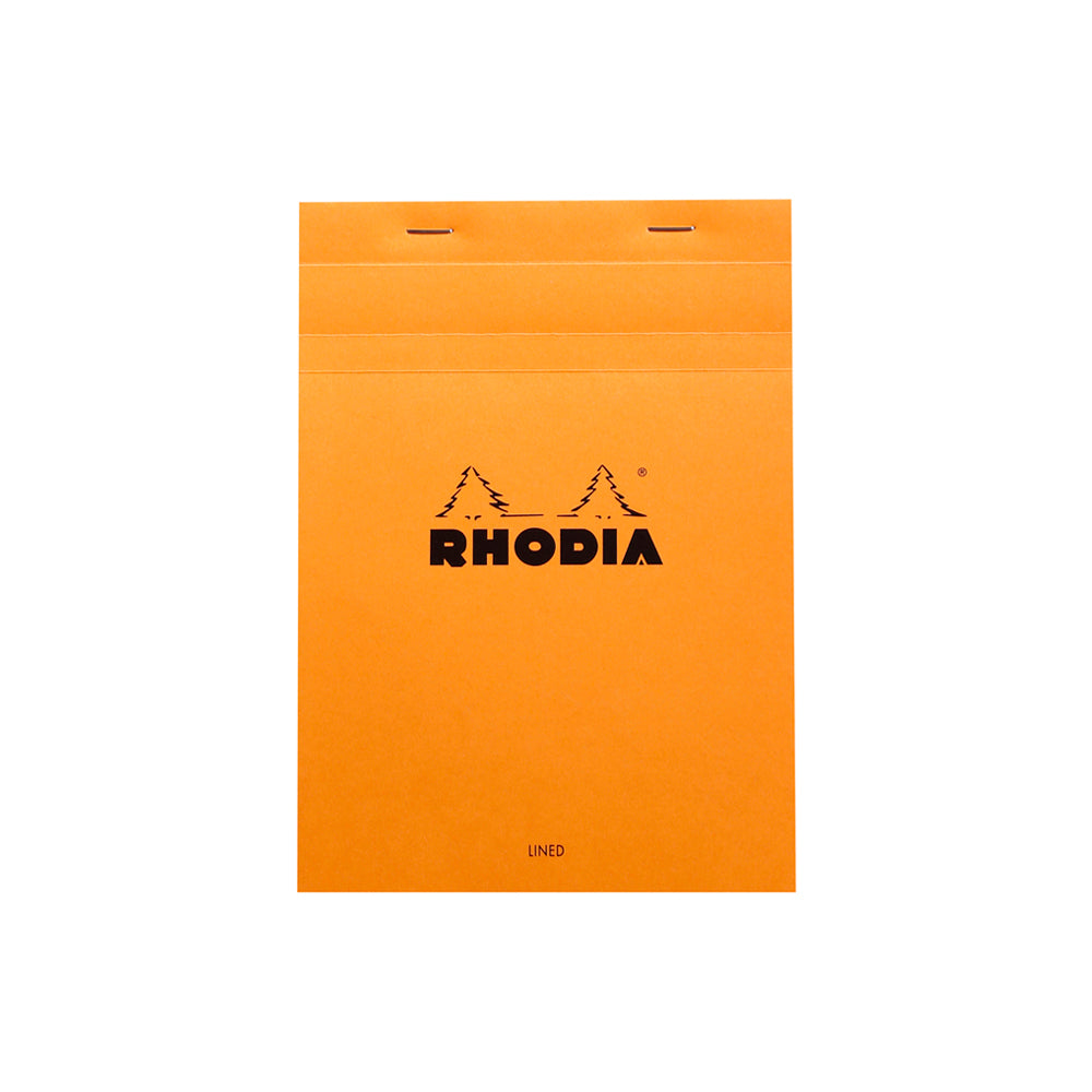 No. 16 Head Stapled Notepad A5 Lined with Margin Orange