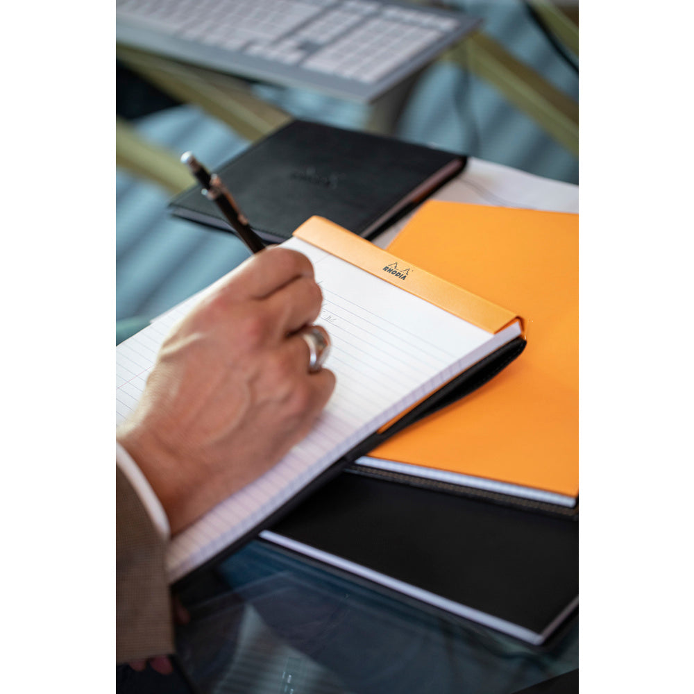 No. 16 Head Stapled Notepad A5 Lined with Margin Orange