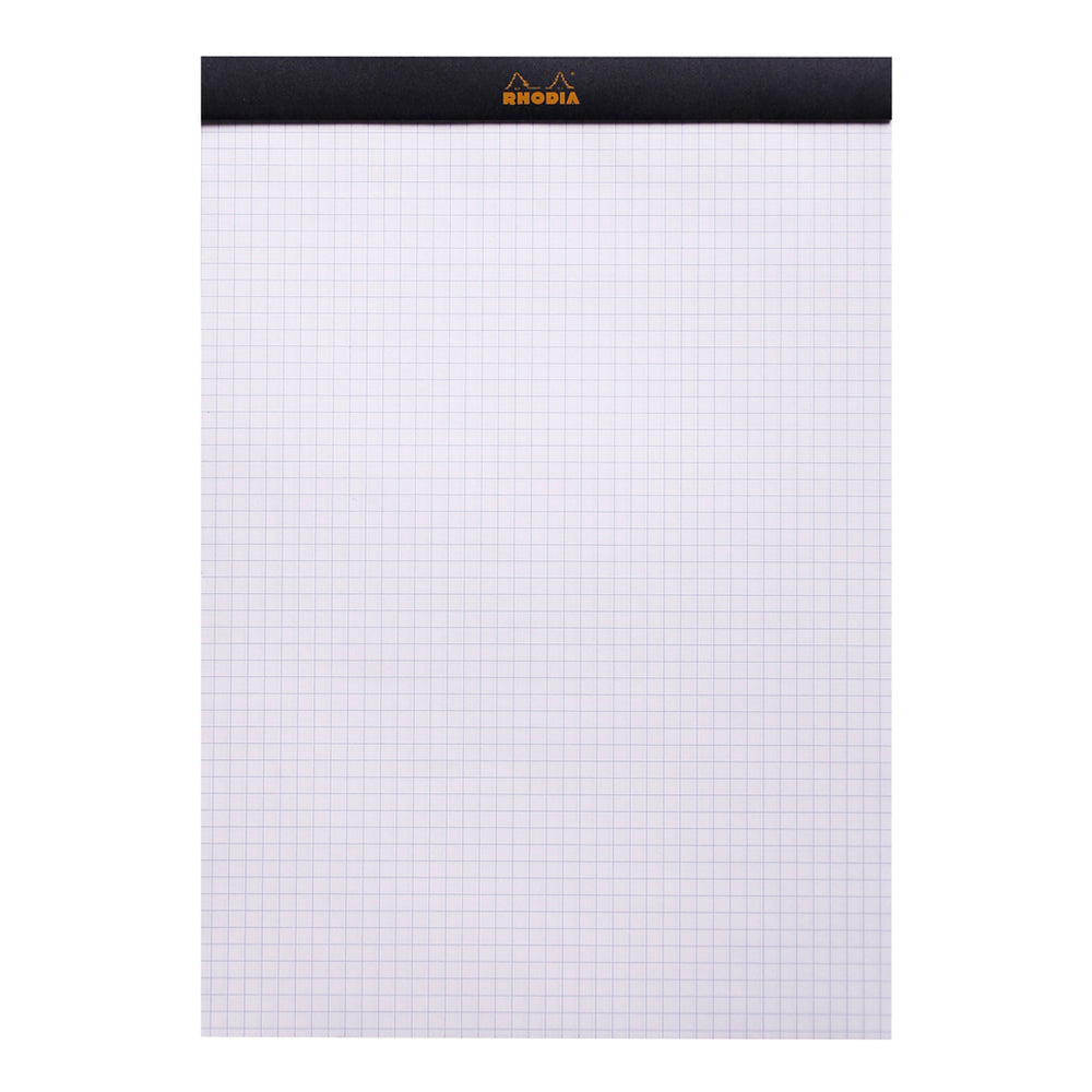 No. 18 Head Stapled Notepad A4 Grid Black