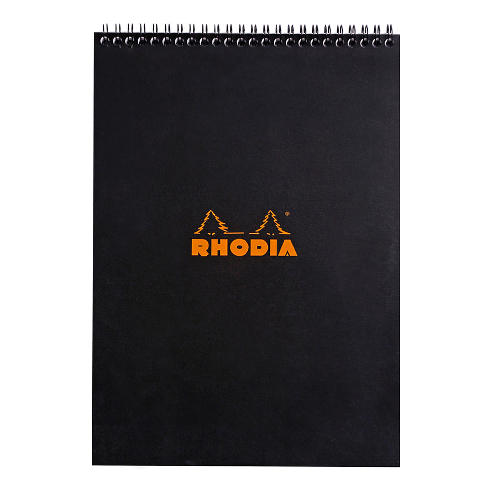 Wirebound Notepad A4 Grid Black