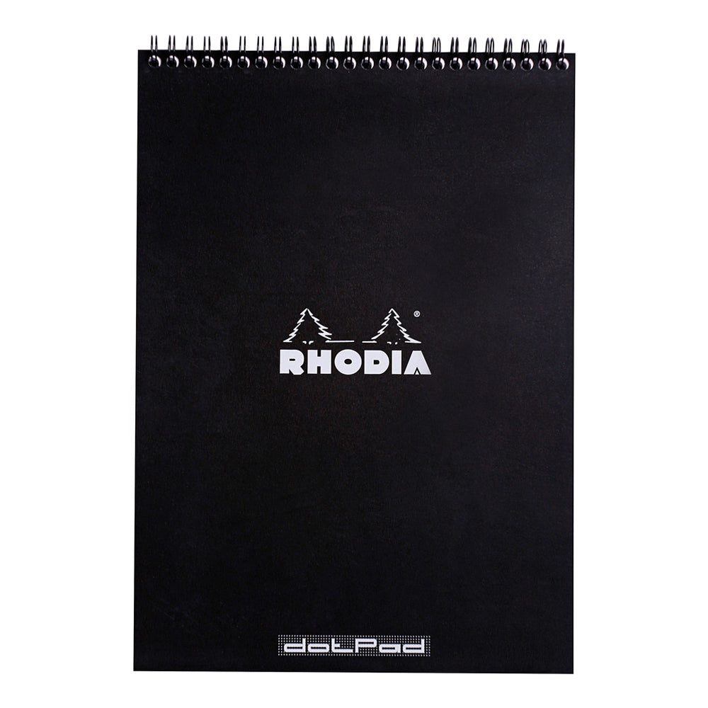 Wirebound Notepad A4 Dot Grid Black
