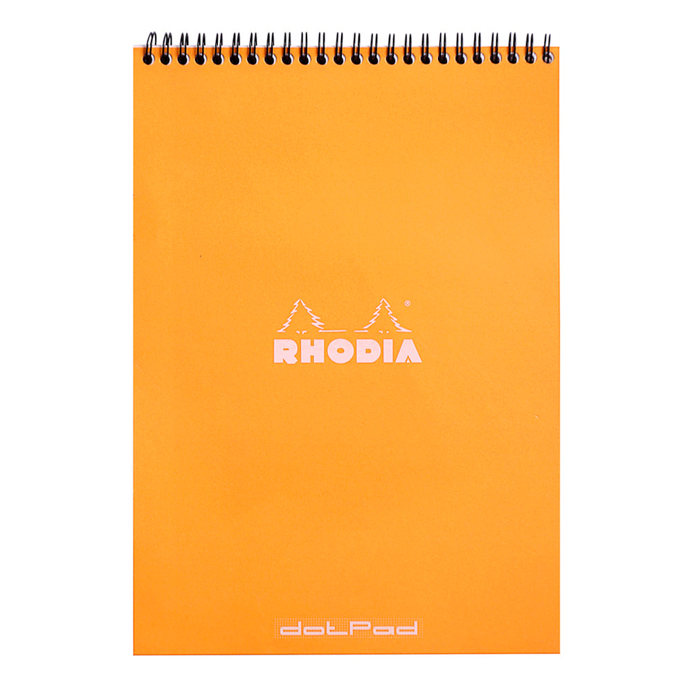 Wirebound Notepad A4 Dot Grid Orange
