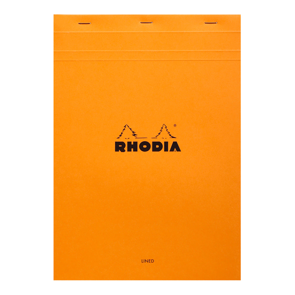 No. 18 Head Stapled Notepad A4 Lined with Margin Orange