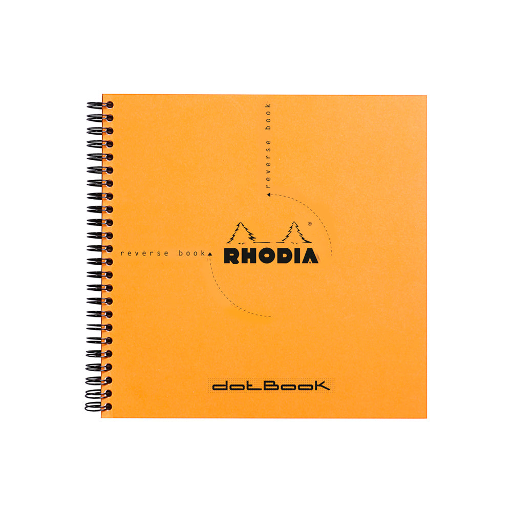 Reverse Book Wirebound 2-in-1 Notepad & Notebook 21cm x 21cm Dot Grid Orange