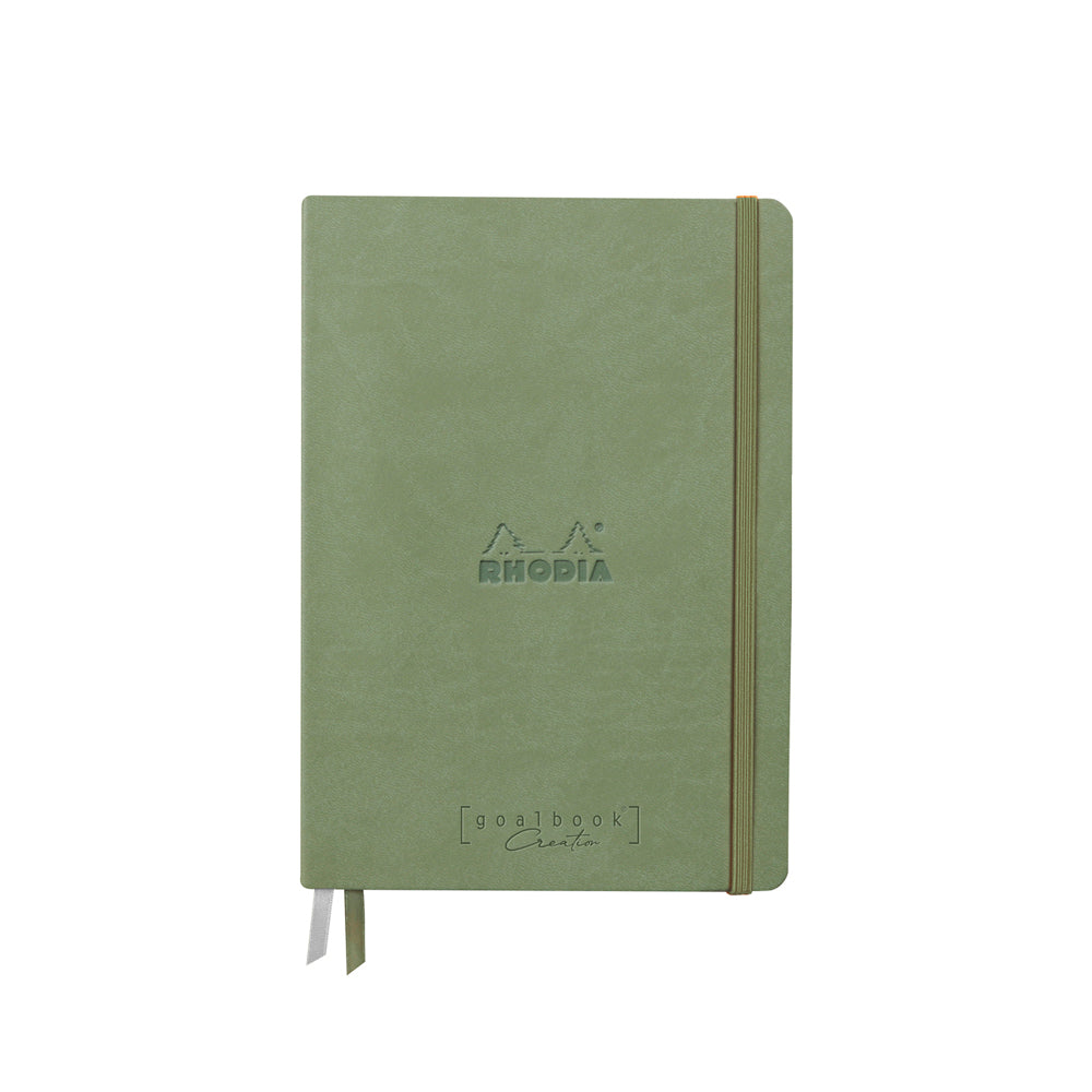 Rhodiarama Goalbook Creation 200gsm White Paper A5 Blank Celadon Green