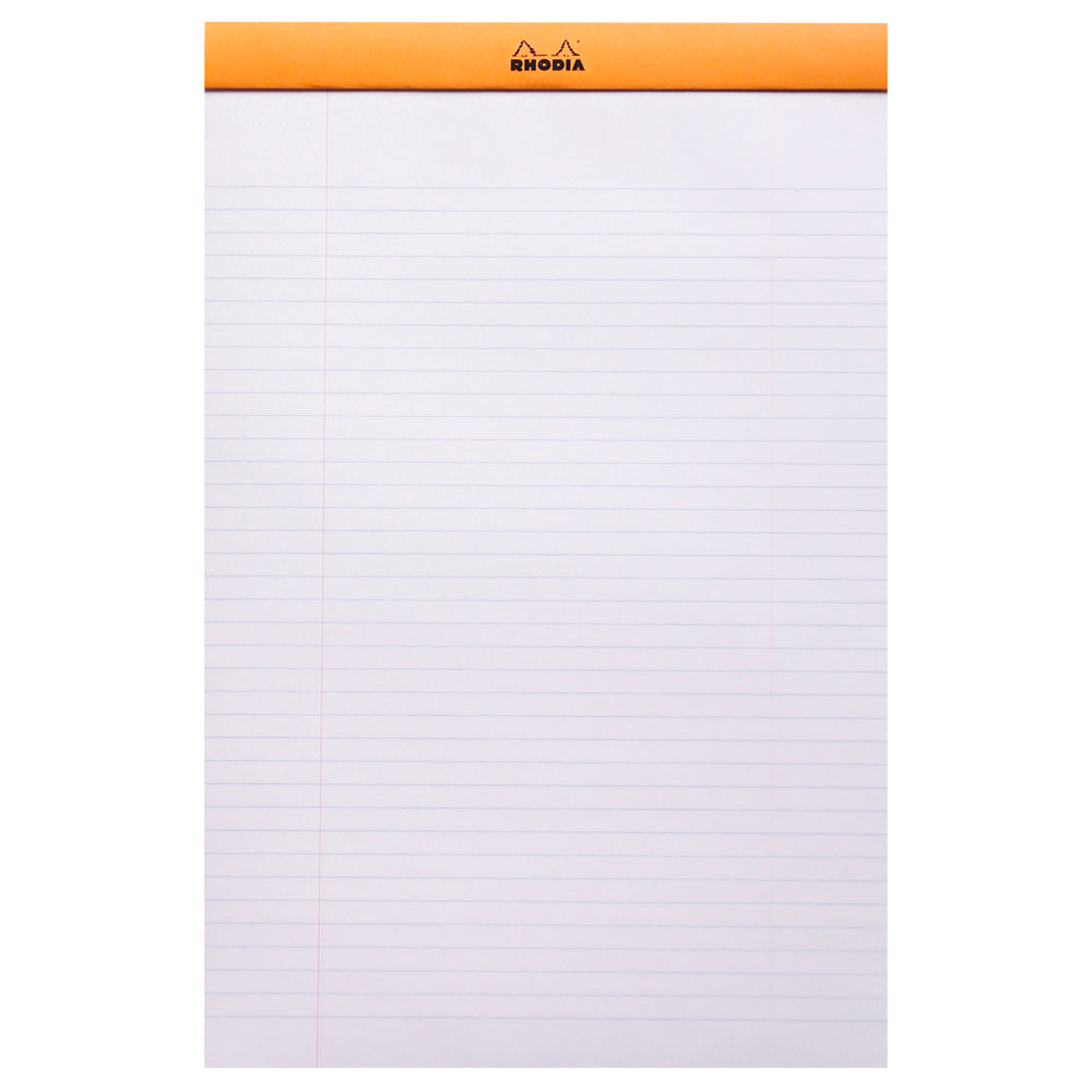 No. 19 Head Stapled Notepad A4+ Lined + Margin Orange