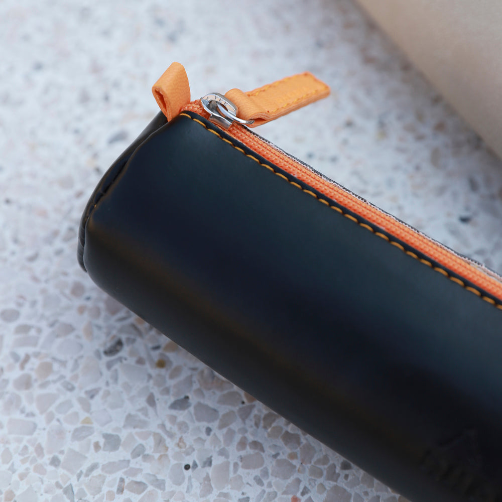 Rhodiarama Round Pencil Case Midnight Navy Blue