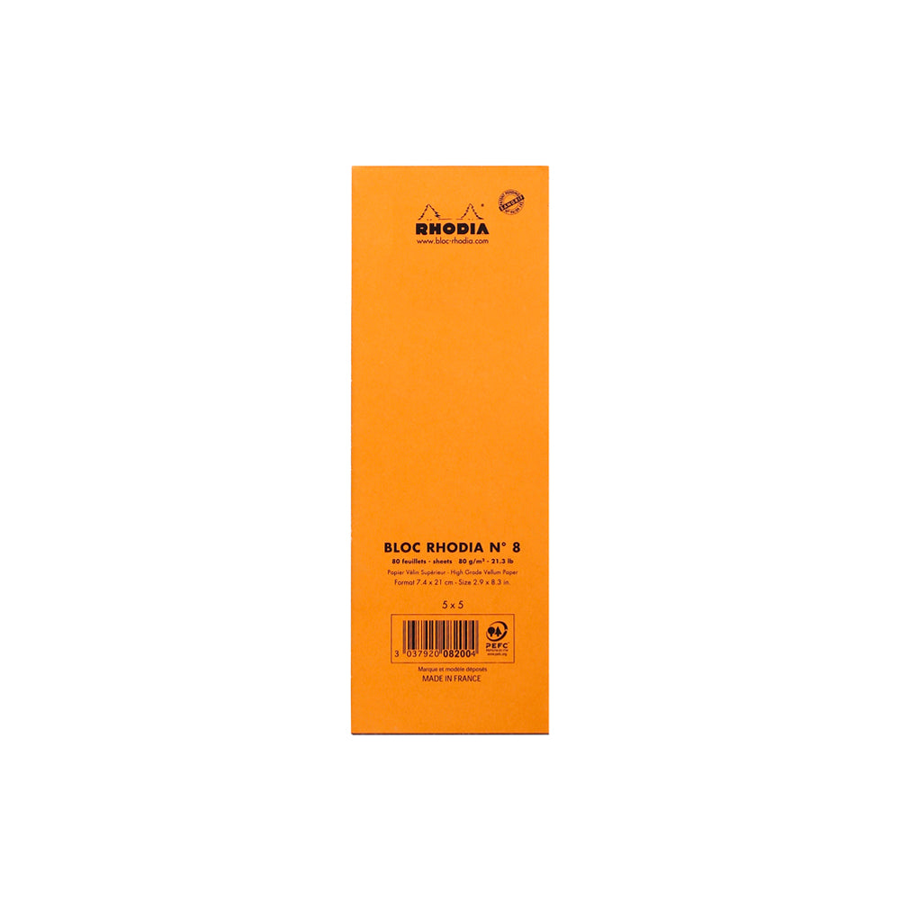No. 8 Head Stapled Notepad List Grid Orange