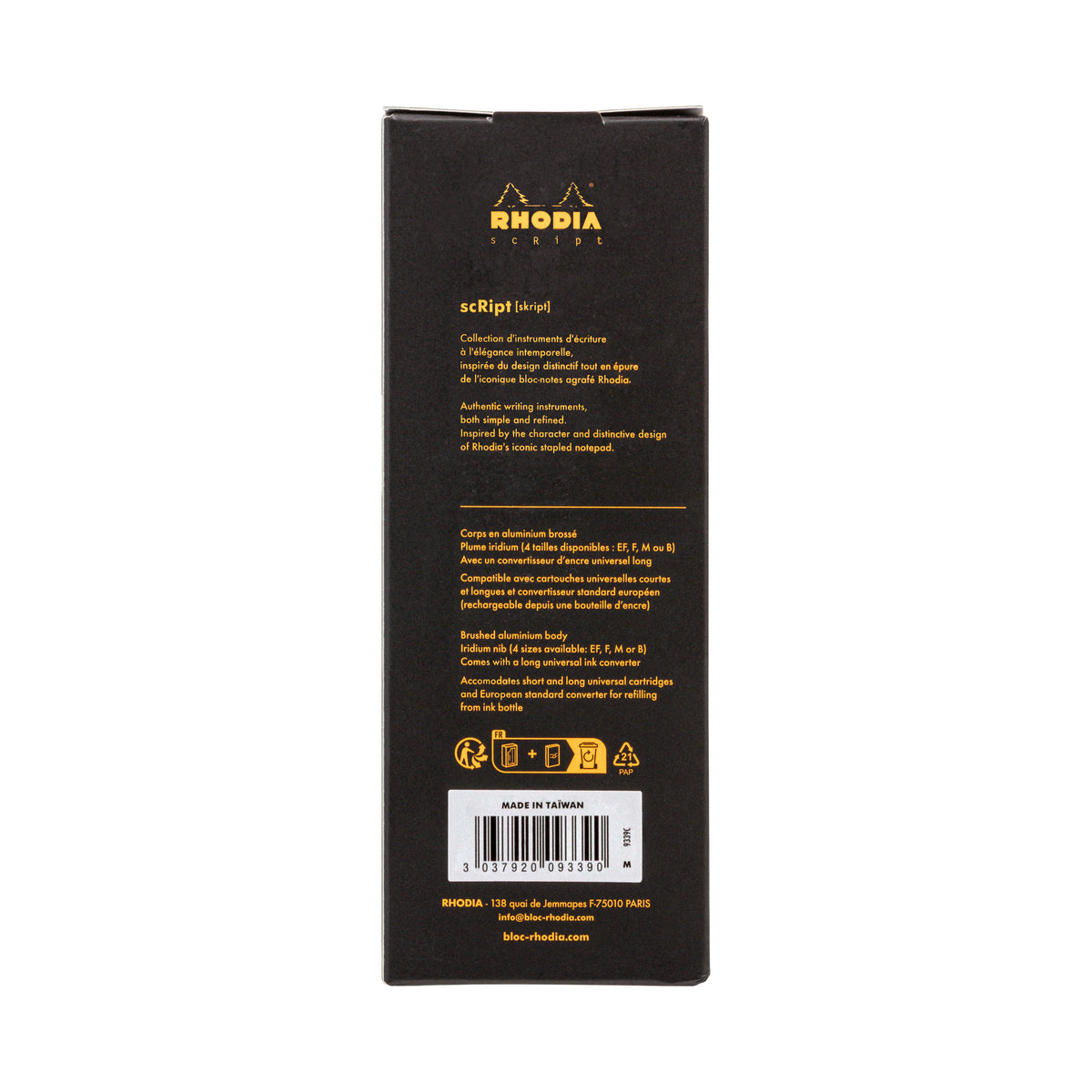 Rhodia scRipt Fountain Pen Medium Nib Black