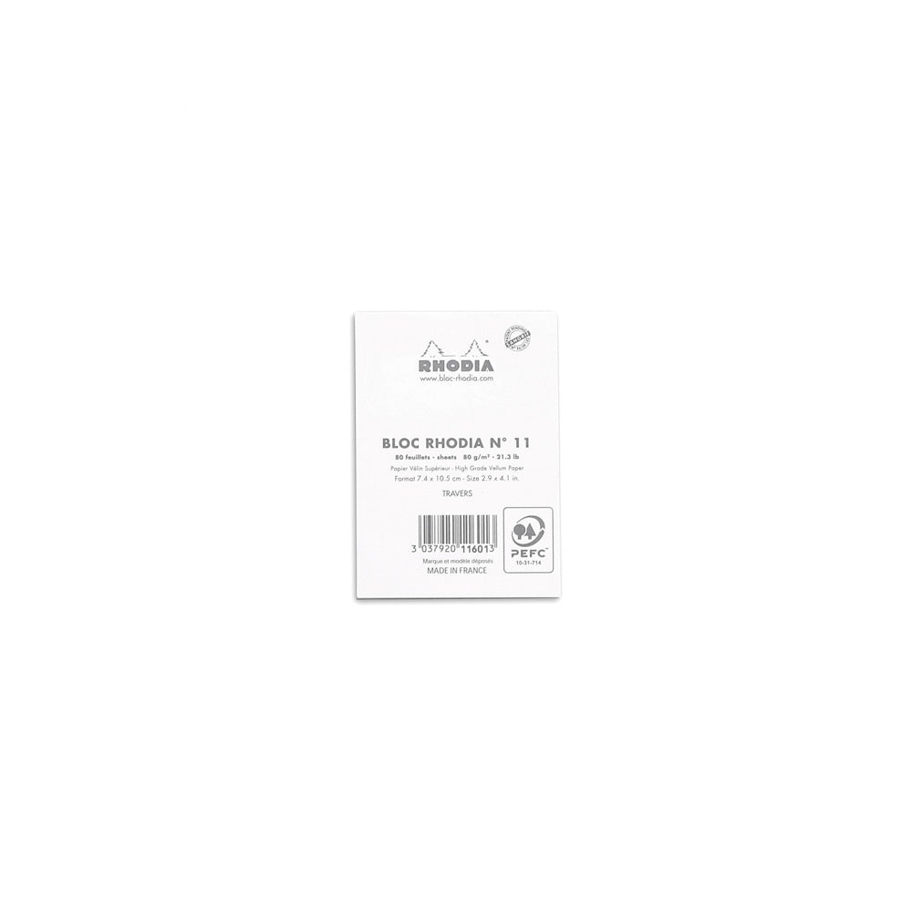No. 11 Head Stapled Notepad A7 Lined White