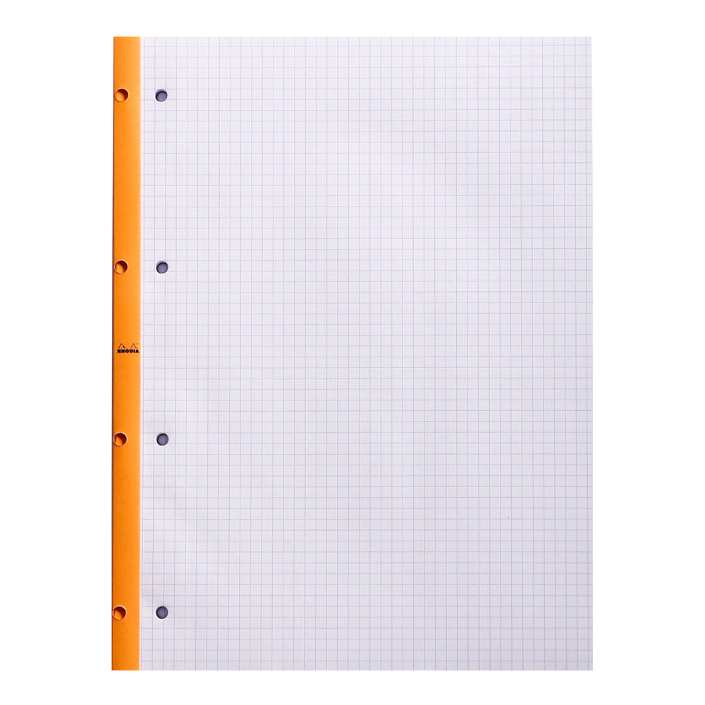 Side Stapled Notepad With 4 Holes A4+ Grid Orange