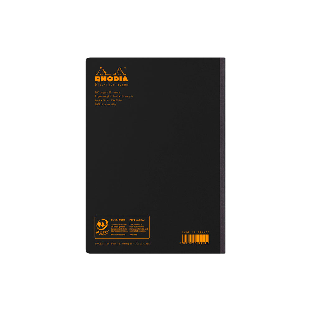 Composition Book A5 Lined with Margin Black