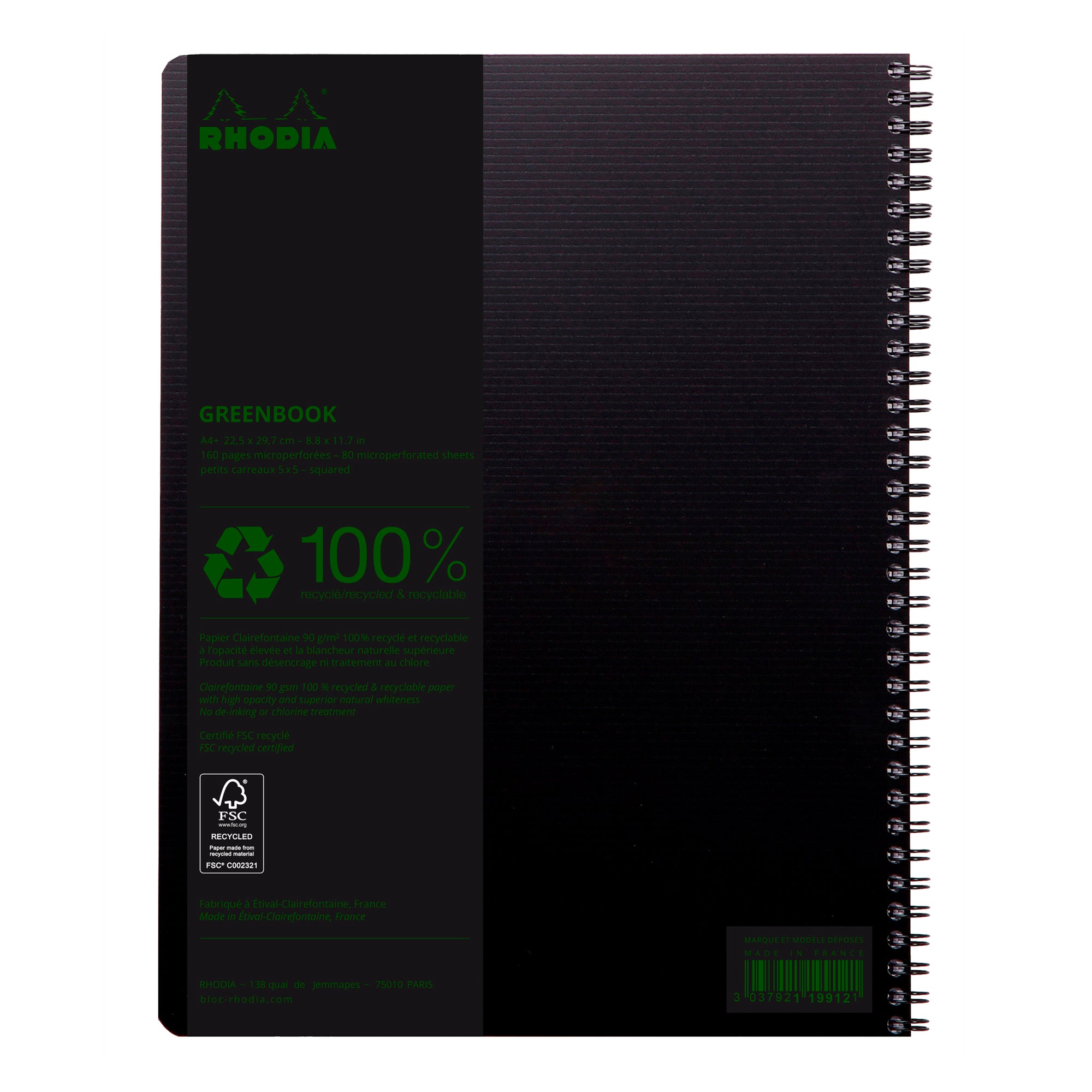 Rhodiactive GreenBook Wirebound A4+ Grid