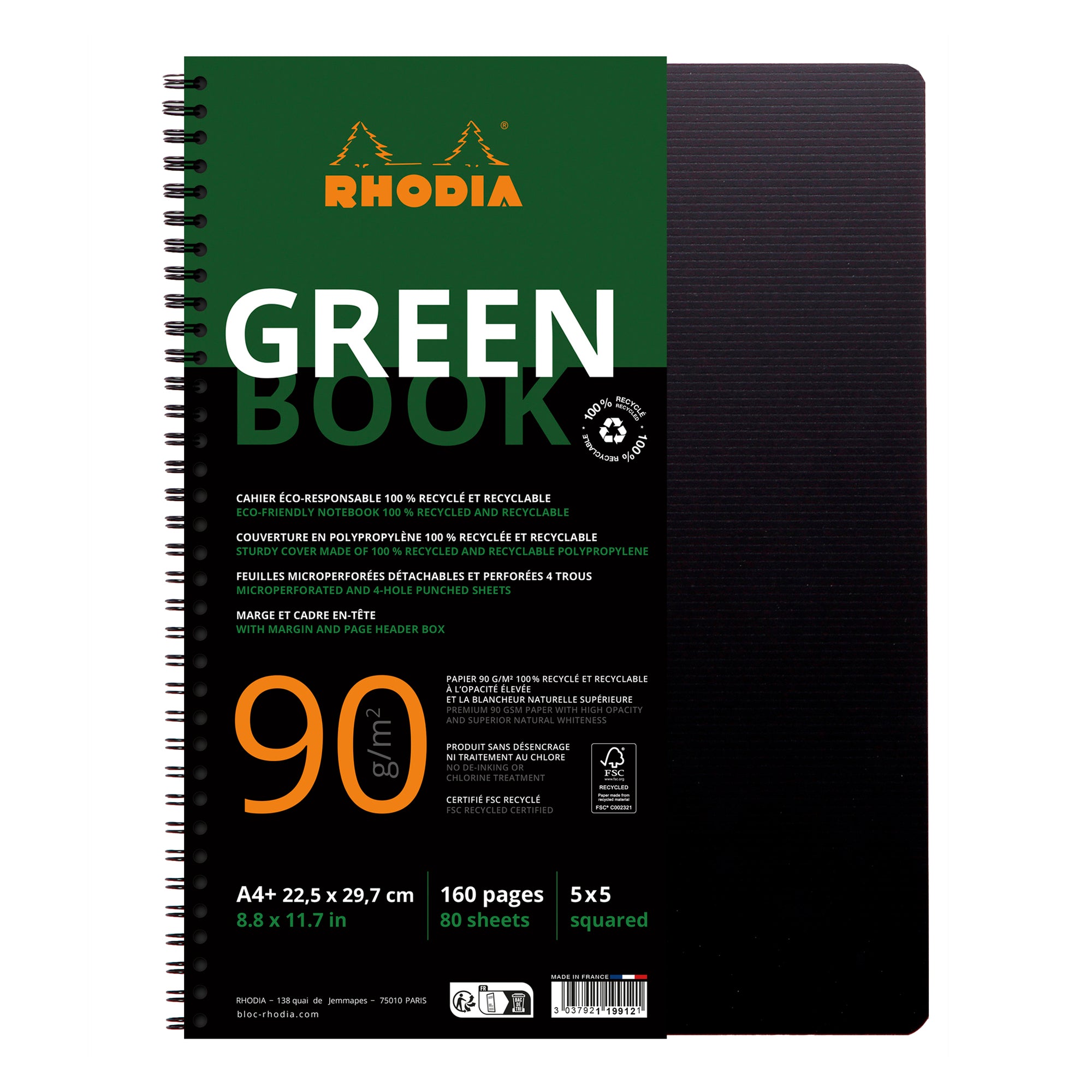Rhodiactive GreenBook Wirebound A4+ Grid
