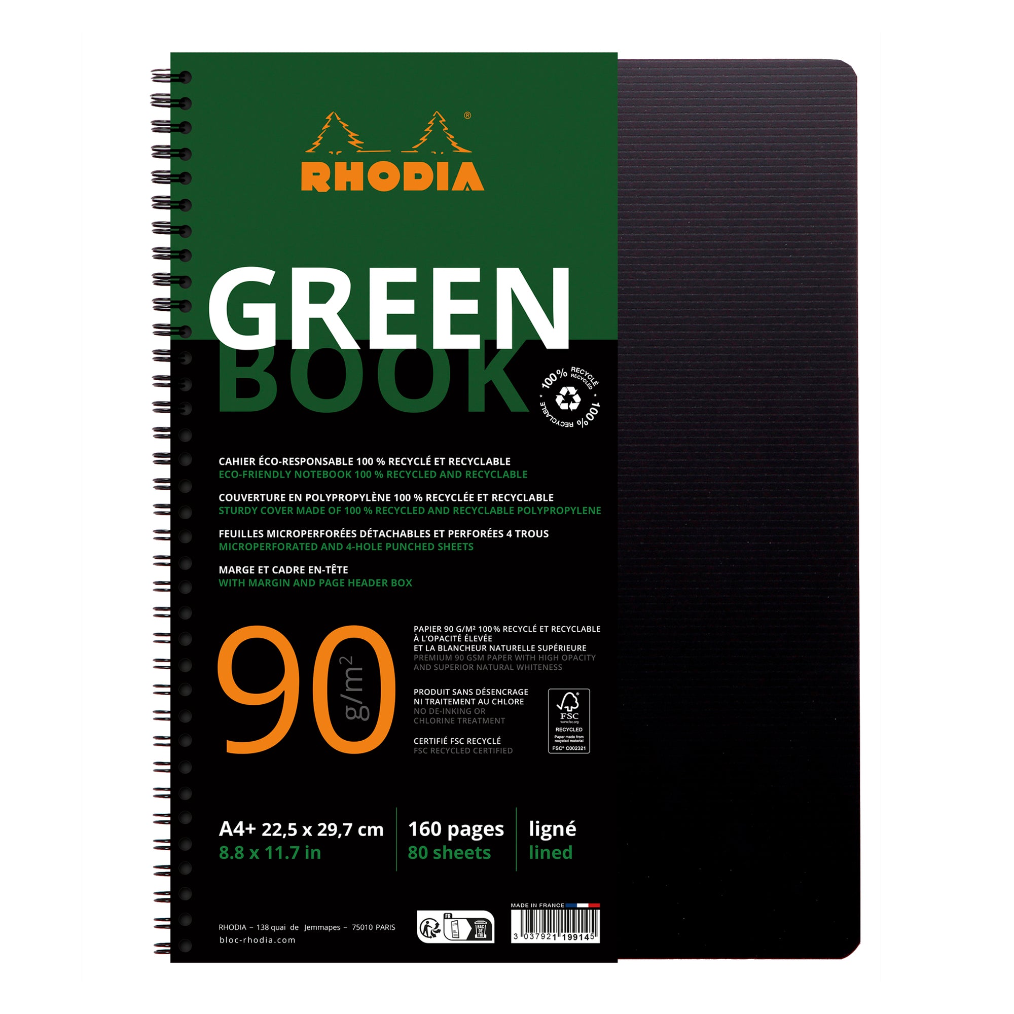 Rhodiactive GreenBook Wirebound A4+ Lined