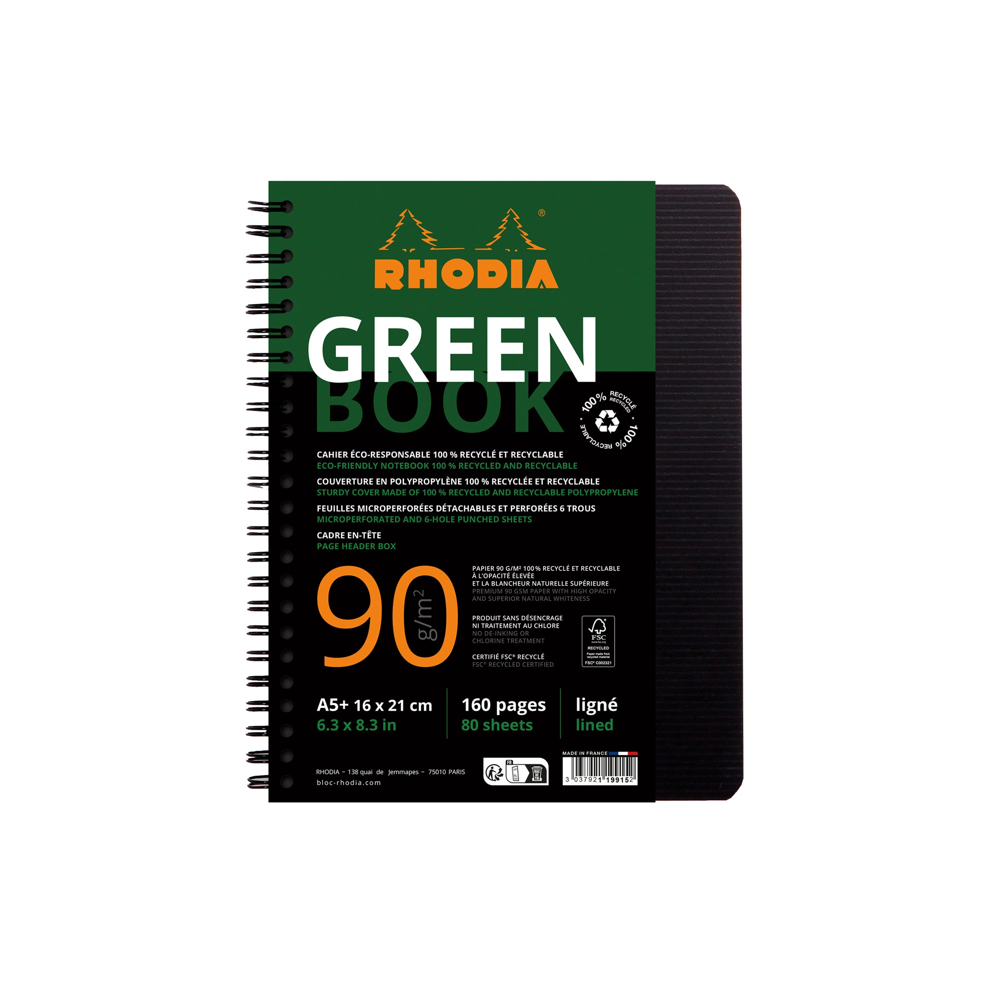 Rhodiactive GreenBook Wirebound A5+ Lined