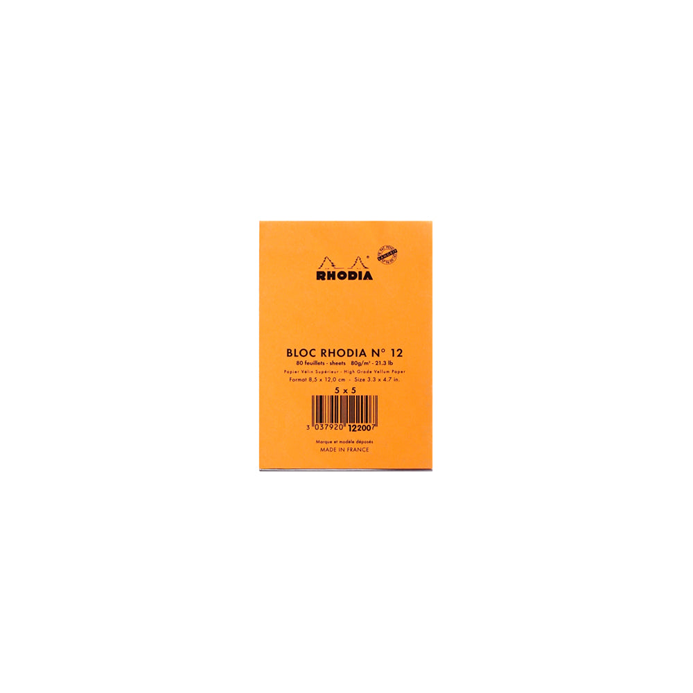 No. 12 Head Stapled Notepad Pocket Grid Orange