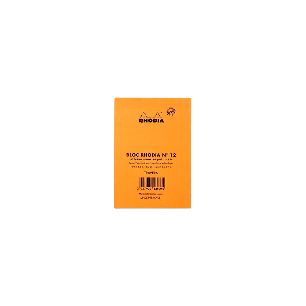 No. 12 Head Stapled Notepad Pocket Lined Orange