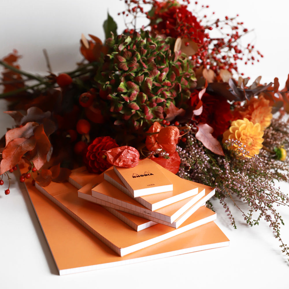 No. 12 Head Stapled Notepad Pocket Lined Orange