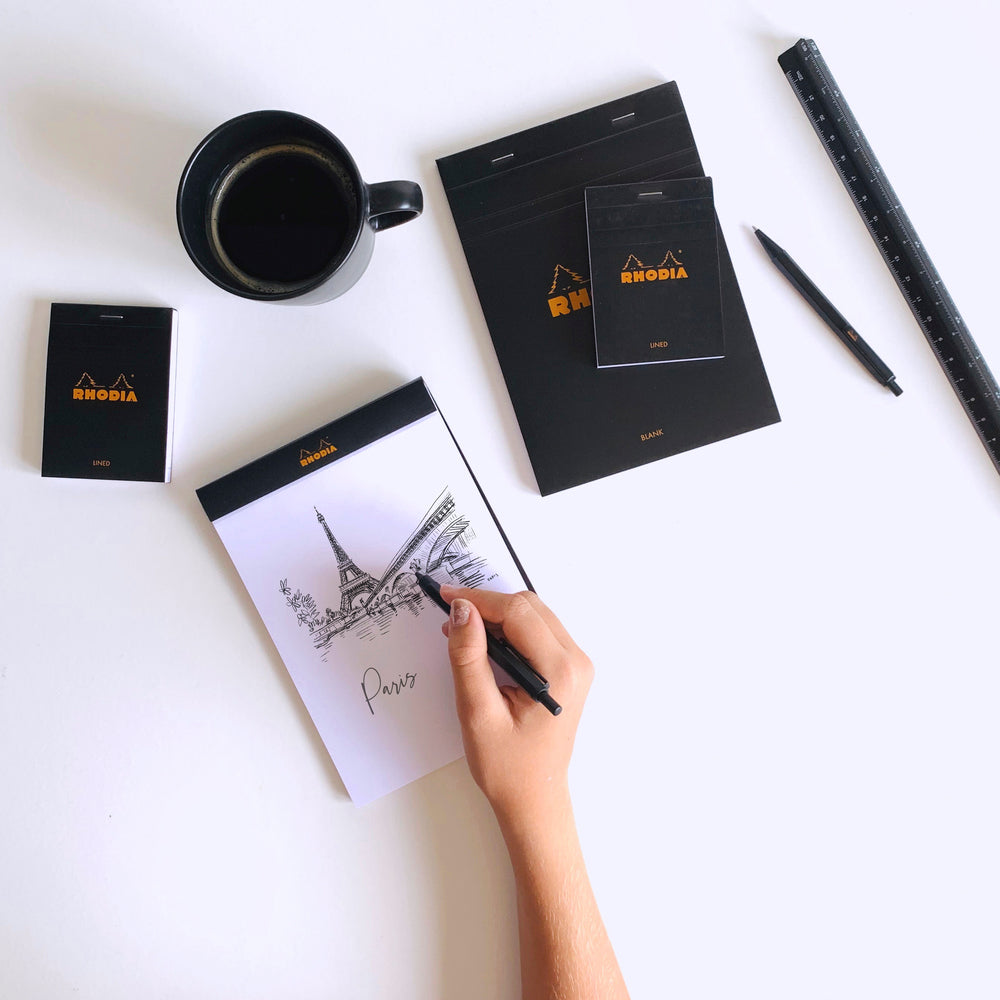 No. 16 Head Stapled Notepad A5 Blank Black