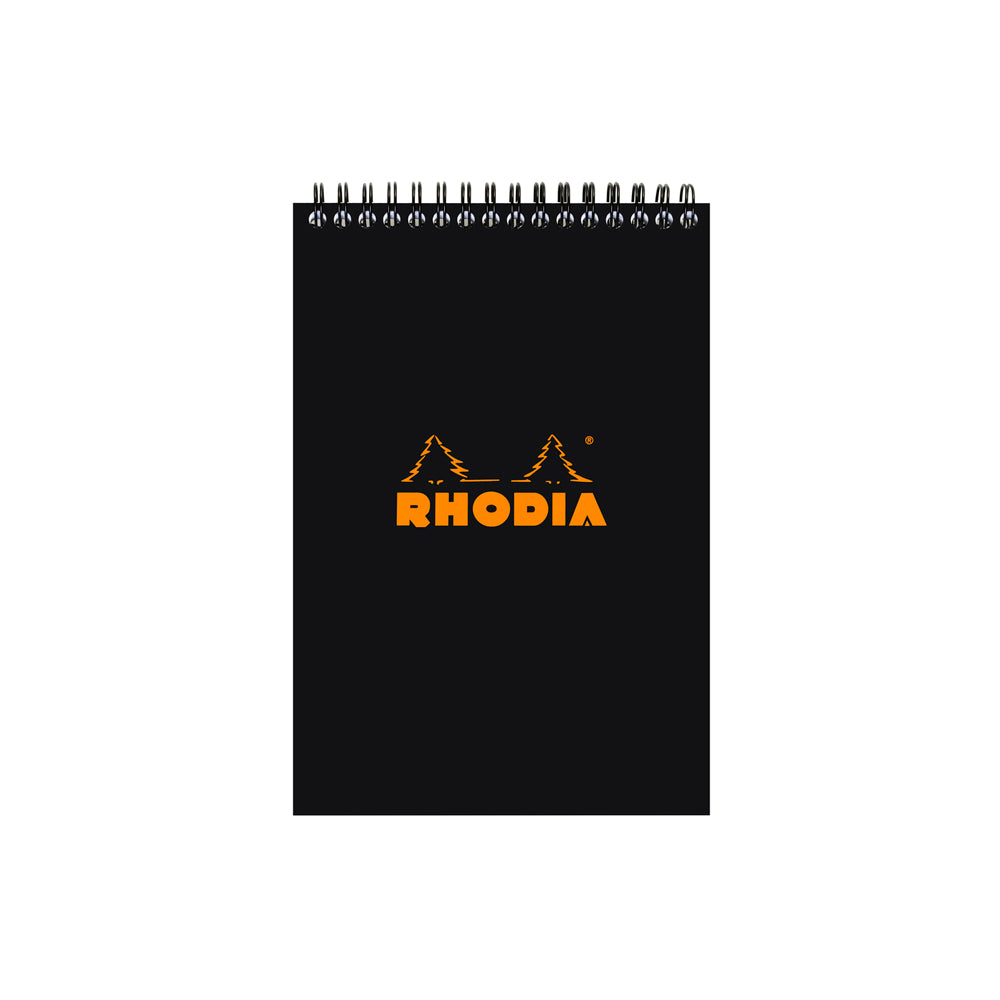 Wirebound Notepad A5 Grid Black