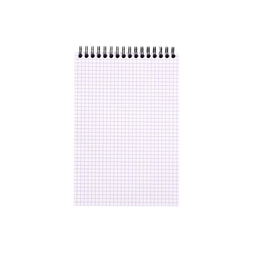 Wirebound Notepad A5 Grid Black