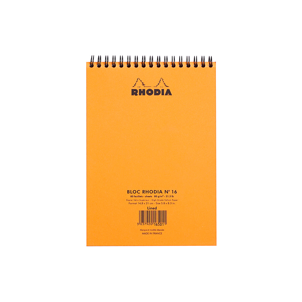 Wirebound Notepad A5 Lined Orange