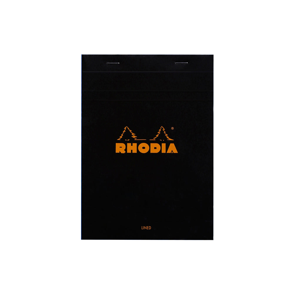 No. 16 Head Stapled Notepad A5 Lined with Margin Black
