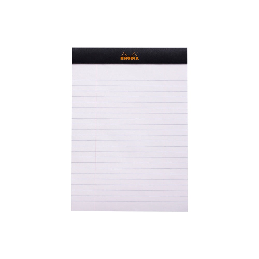 No. 16 Head Stapled Notepad A5 Lined with Margin Black