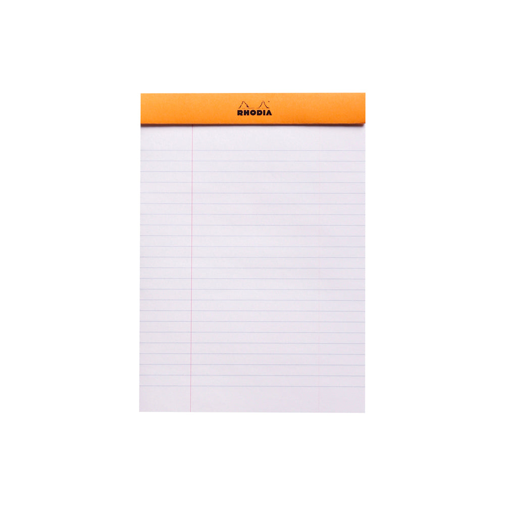 No. 16 Head Stapled Notepad A5 Lined with Margin Orange