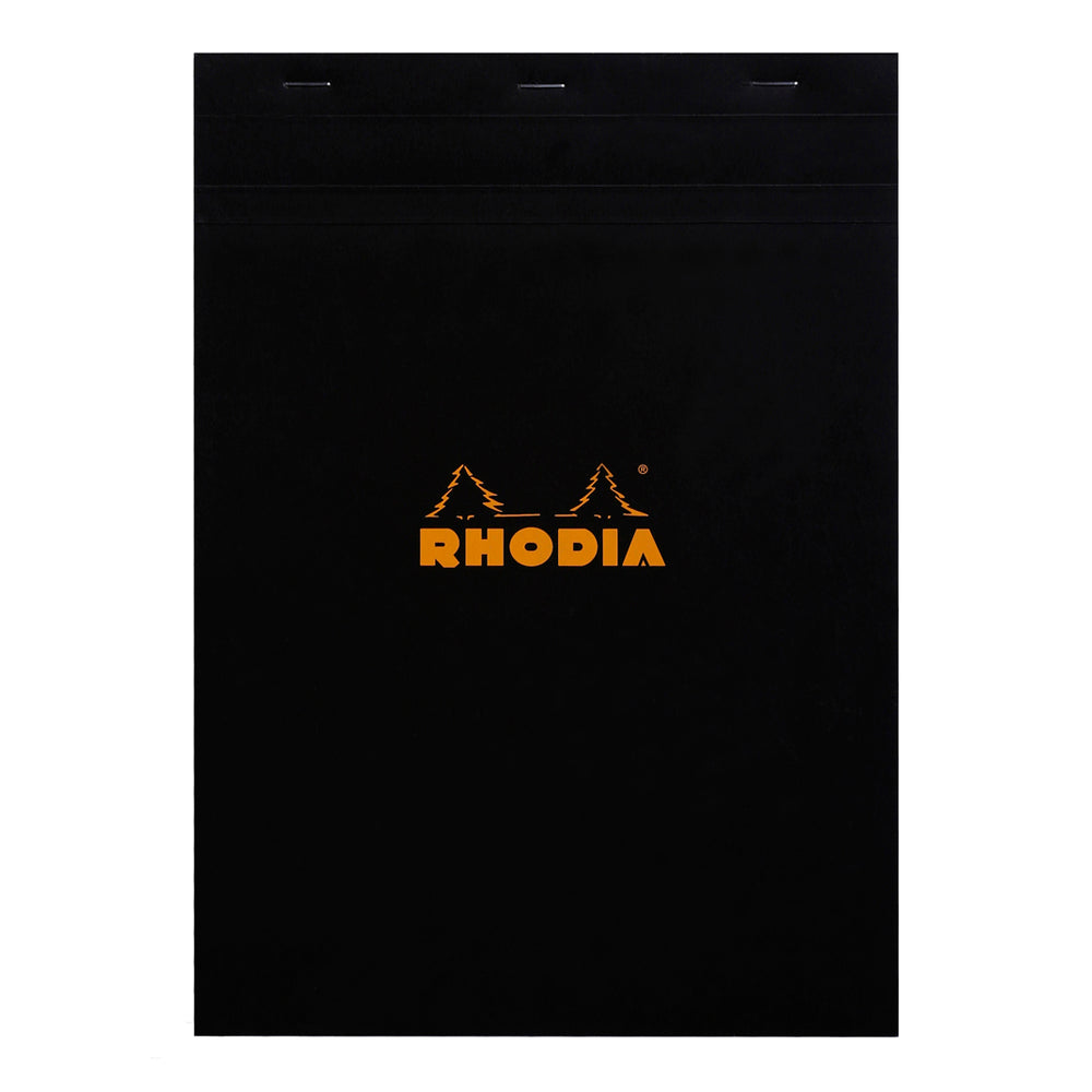 No. 18 Head Stapled Notepad A4 Grid Black