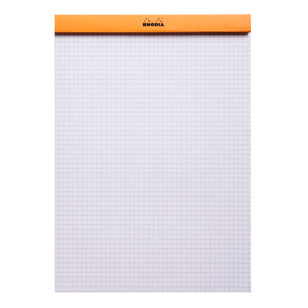 No. 18 Head Stapled Notepad A4 Grid Orange