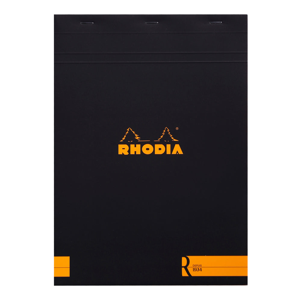 Premium R No. 18 Head Stapled Notepad A4 Lined Black