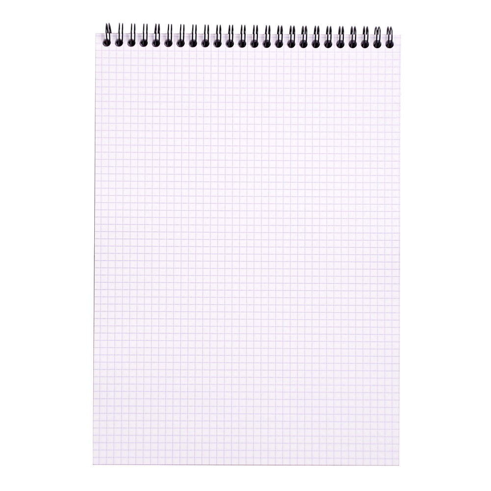 Wirebound Notepad A4 Grid Black