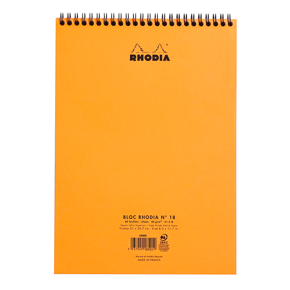 Wirebound Notepad A4 Grid Orange