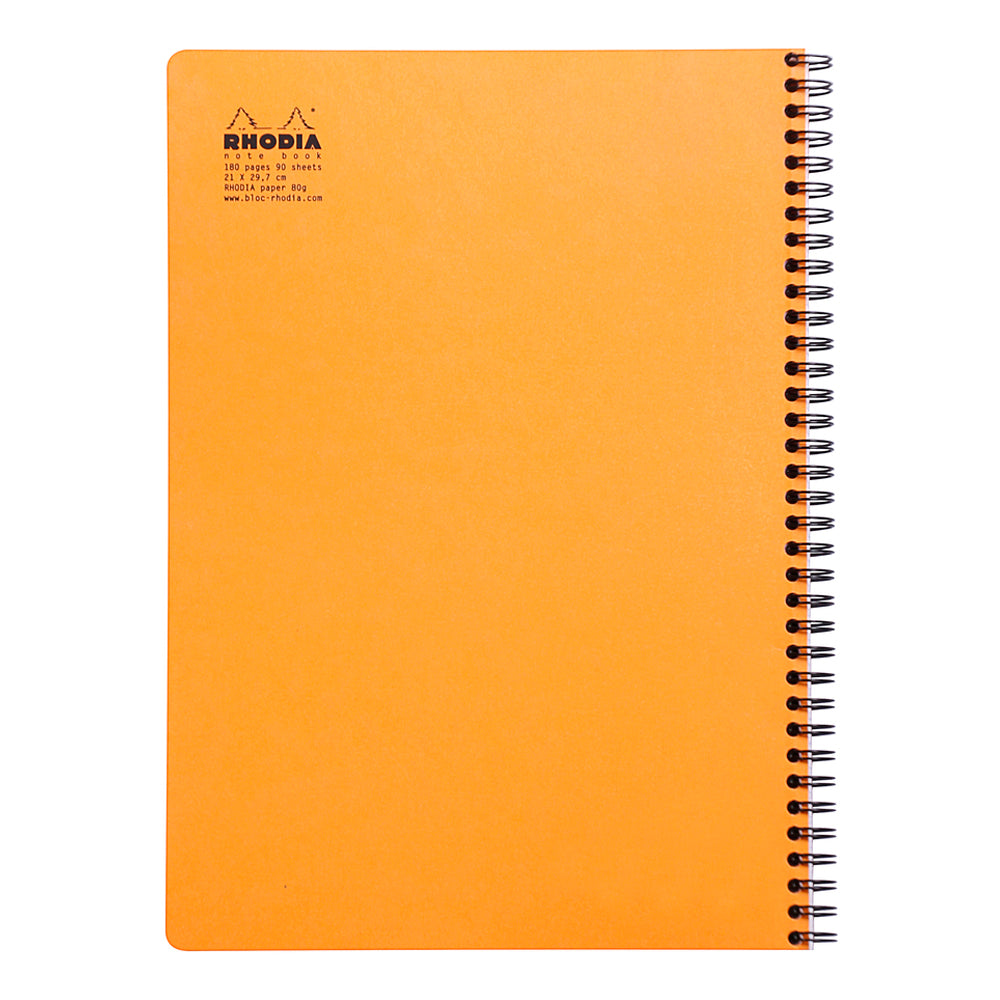 Wirebound Notebook A4+ Lined with Margin Orange
