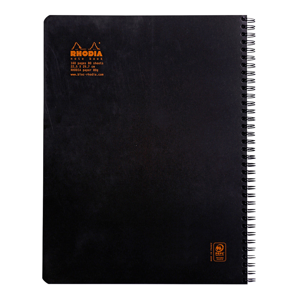 Wirebound Notebook A4+ Lined with Margin Black